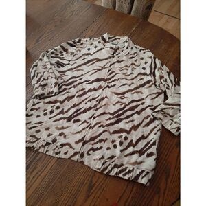 XL Size 16 Chicos Size 3 Zenergy by Chicos Front Zip Animal Print Jacket
